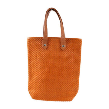 HERMES Amedaba Diago PM Handbag Polyester Leather Orange Silver Hardware Tote Bag