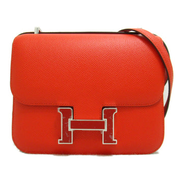 HERMES Constance Mini Capucine Shoulder Bag Orange Capucine Epsom leather