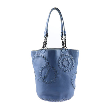 BOTTEGA VENETA intrecciato shoulder bag 194900 leather blue tote