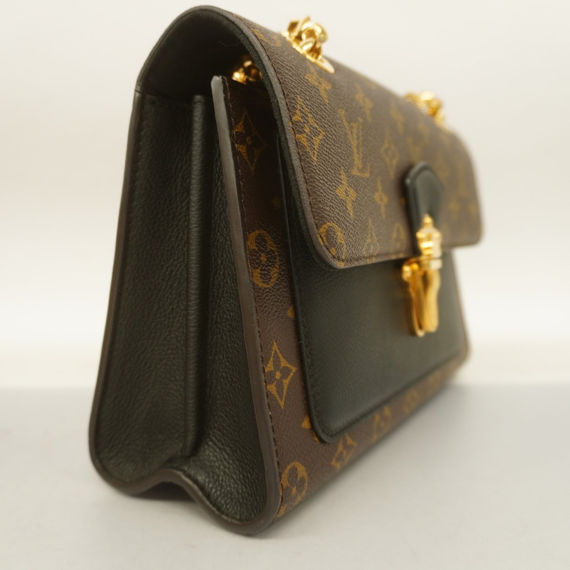 LOUIS VUITTON Victoire Monogram Black Leather Hand Bag M41730 - NEW