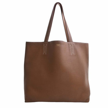 HERMES Taurillon Clemence Double Sense 36 Reversible Tote Bag Brown Ladies