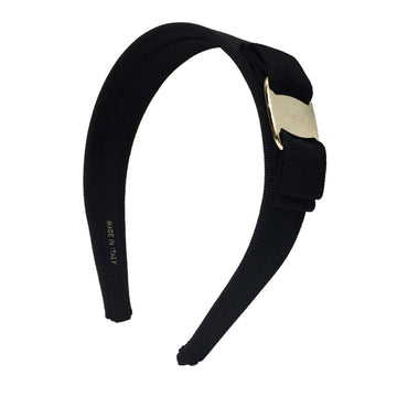 SALVATORE FERRAGAMO Ferragamo Salvatore Vara Headband Ribbon Hair Barrette Black x Ladies