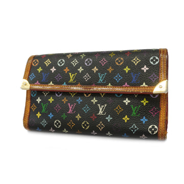 Louis Vuitton Trifold Long Wallet Monogram Multicolor Portefeuil International M92658 Noir