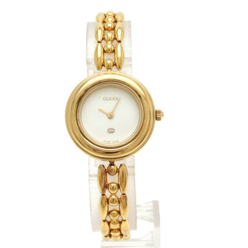 GUCCI Change Bezel White Dial GP Ladies Quartz Watch 11/12