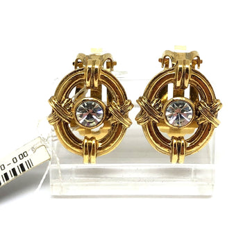 YVES SAINT LAURENT earrings rhinestone gold women's accessories