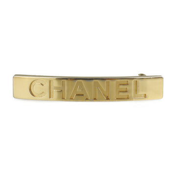 CHANEL barrette metal gold 97A logo hair accessories