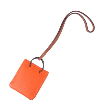 HERMES Bag Charm Sac Orange Keychain Anumiro Women's