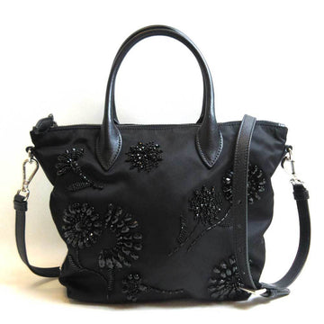 PRADA Nylon 2way Bijou Nero Black Tote Handbag Shoulder 1BA073