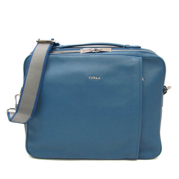 FURLA ARGO Men's Leather Backpack,Briefcase,Shoulder Bag Blue