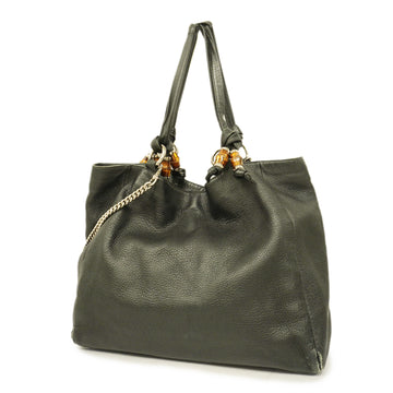 GUCCIAuth  Bamboo Tote Bag 232942 Women's Leather Tote Bag Black