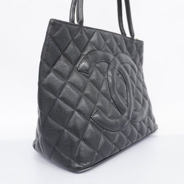 CHANELAuth  Reprint Tote Women's Caviar Leather Tote Bag Black