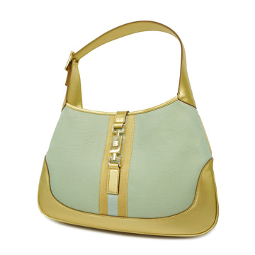 GUCCIAuth  Jackie Shoulder Bag 001 3306 Women's Canvas Shoulder Bag Light Blue