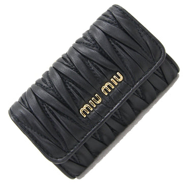 MIU MIU Miu 6 key case Matelasse 5PG222 Black Leather Key Accessories Ladies Gather miumiu