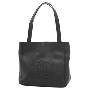 CHANEL Sack Shopping Tote Handbag Leather Black A11240