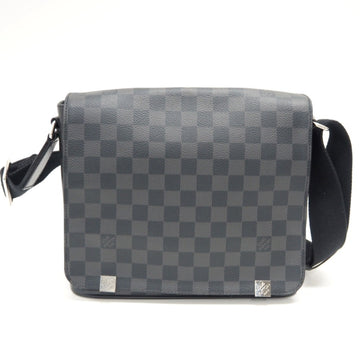 LOUIS VUITTON N41028 District PM Damier Graphite Shoulder Bag Black Men's