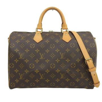 Louis Vuitton Monogram Speedy Bandouliere 35 Handbag Brown PVC