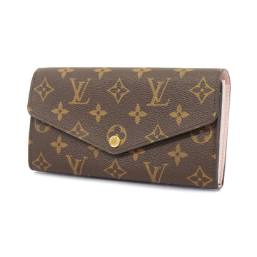 LOUIS VUITTONAuth  Monogram Portefeuille Sara M62235 Long Wallet Rose Ballerine