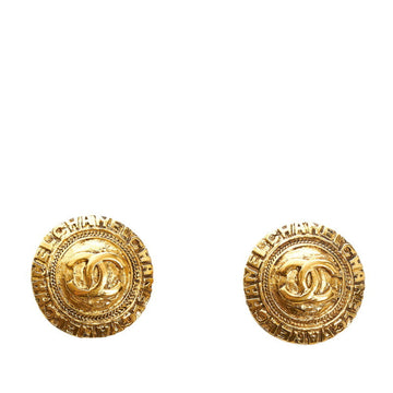 Chanel coco mark earrings gold plating ladies