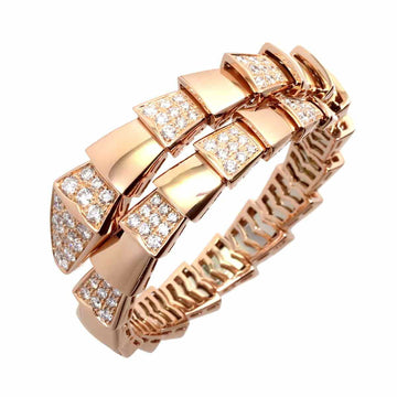 BVLGARI Serpenti Viper Diamond Bracelet S K18 PG Pink Gold 750 Bangle