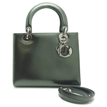 Christian Dior Dior Lady Ladies Handbag Enamel Green