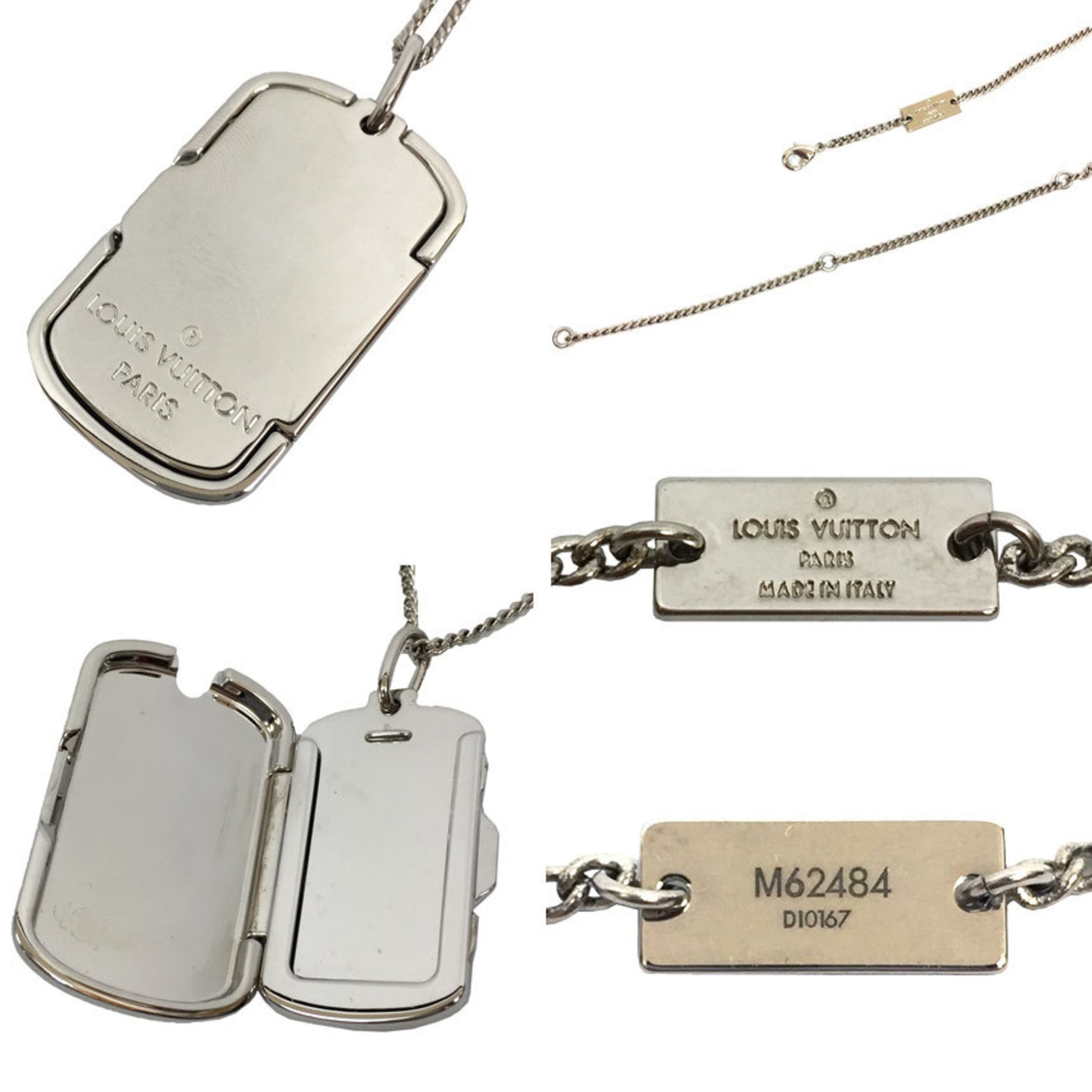 Louis Vuitton Lock Necklace Monogram Silver - Mens