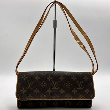 LOUIS VUITTON Pochette Twin M51852 Monogram Shoulder Bag Brown PVC