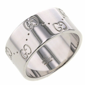 Gucci Ring Icon Wide Width Approx. 9mm K18 White Gold No. 14 Ladies GUCCI
