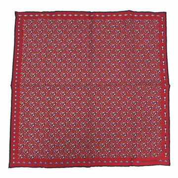 HERMES Scarf Muffler POCHETTE SOIE VINTAGE VERS L'INFNI Pocket Square 806120T 02 HTH1905 100% Silk Red ROUGE/MARINE/BLANC Neckerchief Bandana Men's