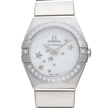Omega Constellation 24MM Diamond Ladies Watch 123.15.24.60.05.003 Stainless Steel White Shell Dial