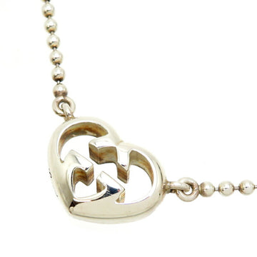 GUCCI SV925 Interlocking G Heart Women's Necklace Silver 925