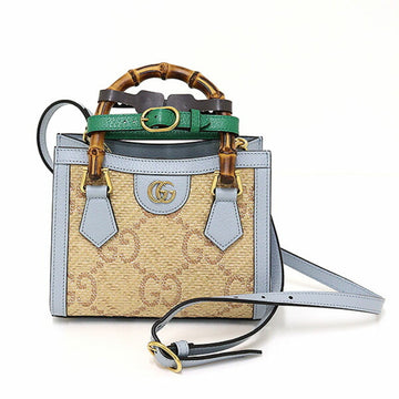 GUCCI Diana Day Limited GG Tote Bag Light Blue & Beige