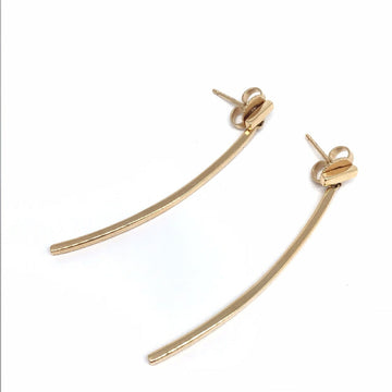 TIFFANY & Co. Bar Earrings T Smile 18KRG Rose Gold Unisex Ladies