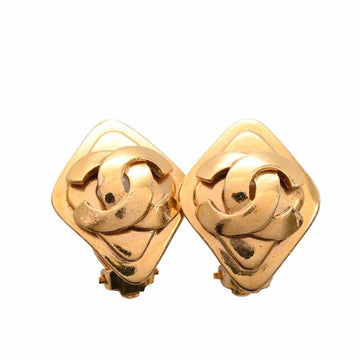 CHANEL Cocomark Diamond Earrings Gold Women's