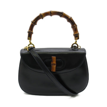 GUCCI Bambou 2wayShoulder Bag Navy Calfskin [cowhide] 000.2046