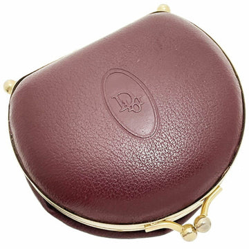 Christian Dior Coin Purse Leather Bordeaux Mini Gamaguchi C.Dior