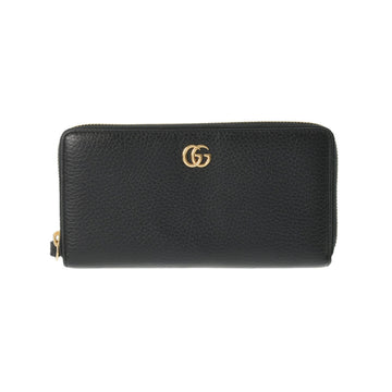 Gucci GG Marmont Zip Around Black 456117 Women's Leather Long Wallet