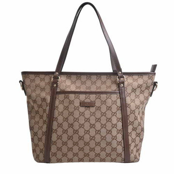 GUCCI canvas leather tote bag 388929 beige brown