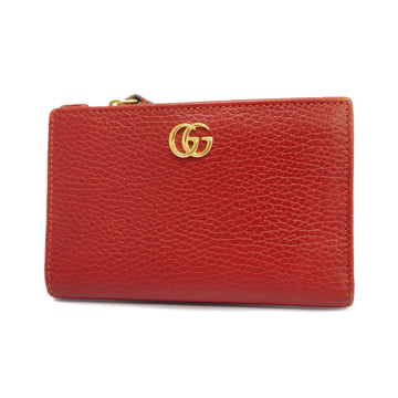 Gucci Bifold Wallet GG Marmont 546588 Leather Red