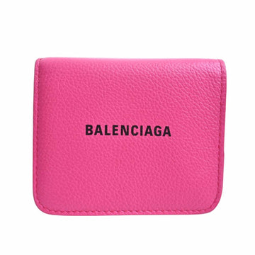 BALENCIAGA Leather Cash Bifold Wallet 594216 Pink Women's