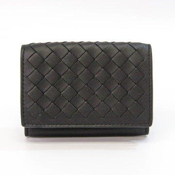 Bottega Veneta Intrecciato 515385 Women,Men Leather Wallet (tri-fold) Black