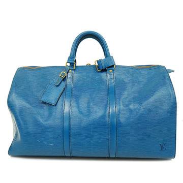 LOUIS VUITTONAuth  Epi Keepol 50 M42965 Men,Women,Unisex Boston Bag Toledo Blue