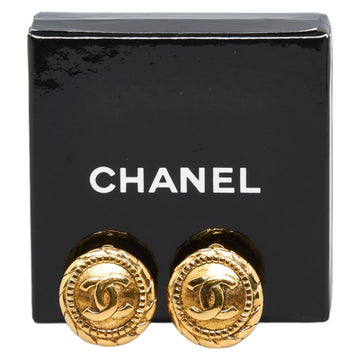 CHANEL Cocomark Earrings Gold Plated Women's