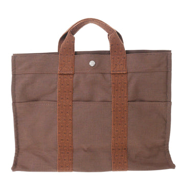 HERMES Ale Line MM Chocolat Unisex Canvas Tote Bag