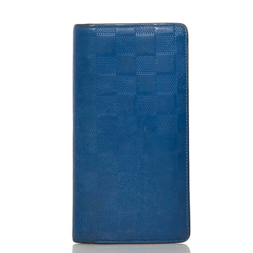 Louis Vuitton Damier Infini Portefeuille Brother Long Wallet N60081 Neon Blue Leather Men's LOUIS VUITTON