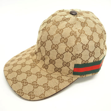 GUCCI/ GG Canvas Sherry Line Cap Beige Unisex