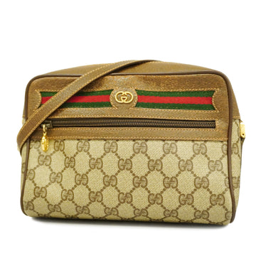 GUCCIAuth  Sherry Line 001 115 6655 Women's GG Supreme Shoulder Bag Beige