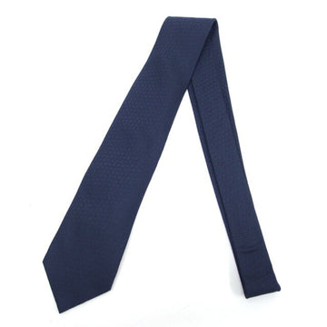 HERMES H block silk tie navy