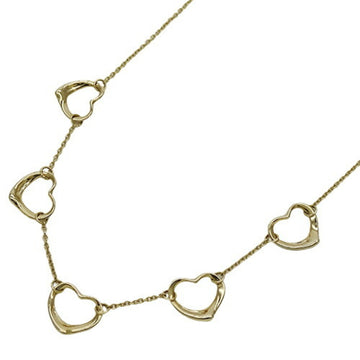 TIFFANY&Co. Necklace Ladies 750YG 5P Elsa Peretti Open Heart Yellow Gold
