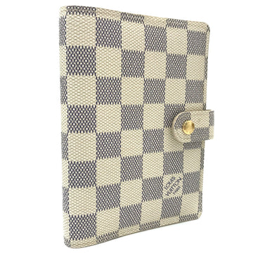 LOUIS VUITTON Notebook Cover Damier Azur Agenda PM R20706 Canvas White Men's