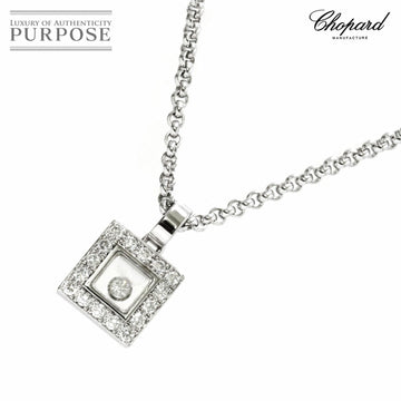 CHOPARD Happy Diamond Necklace 42cm K18 WG White Gold 750